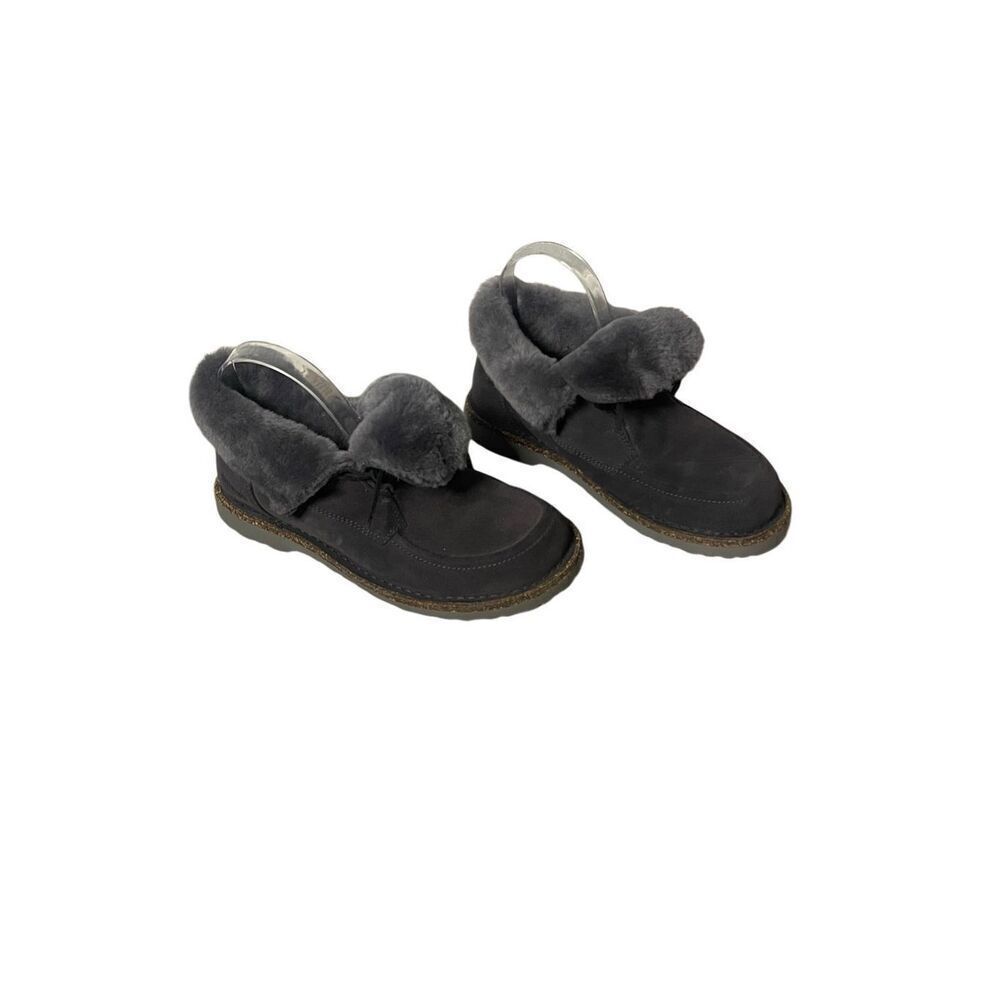 Birkenstock Bakki Suede Leather Bootie Cork Sole Slip On Shoe Narrow Furry